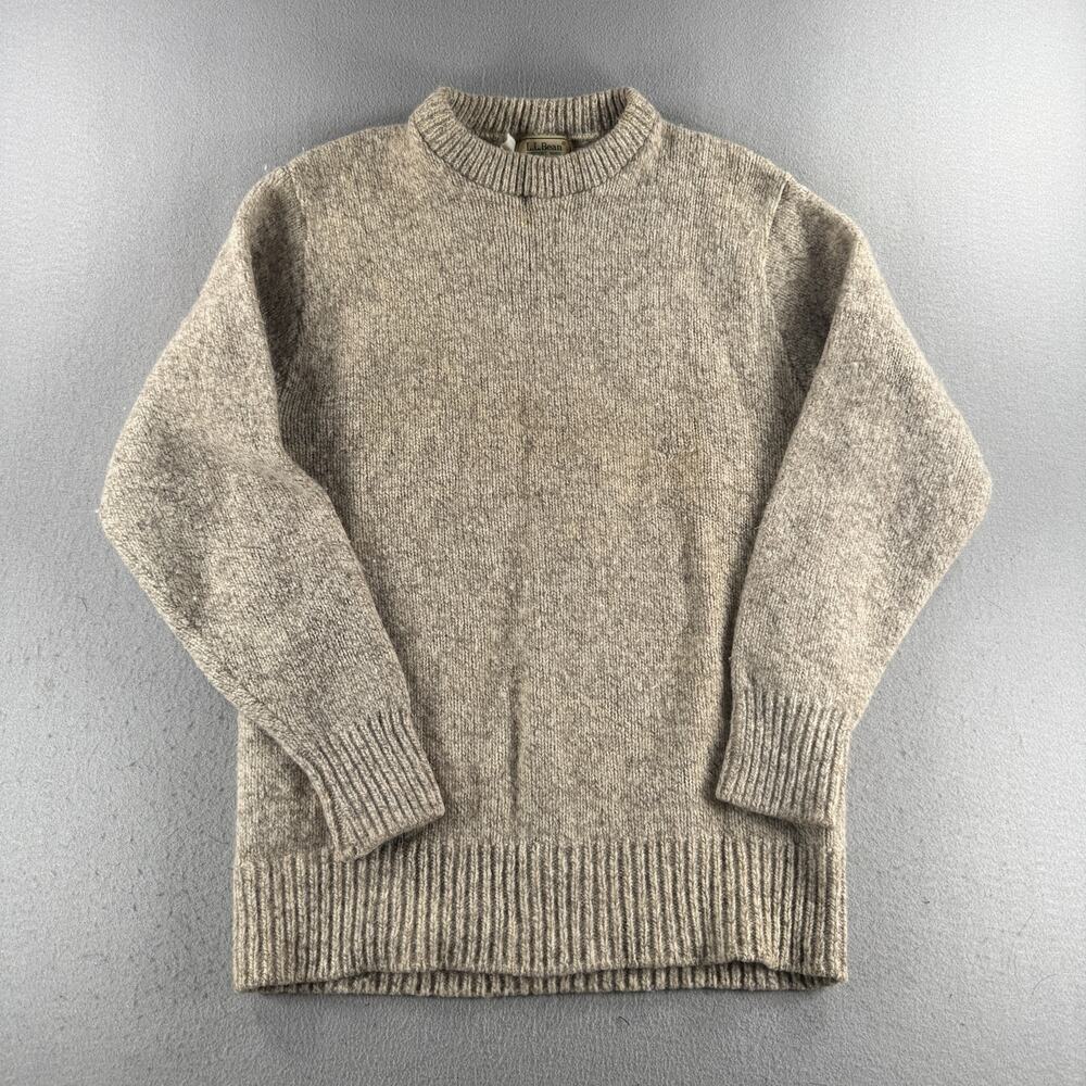 Vintage L.L. Bean Wool Blend Crewneck Sweater Mens M Gray Made USA 85% Wool